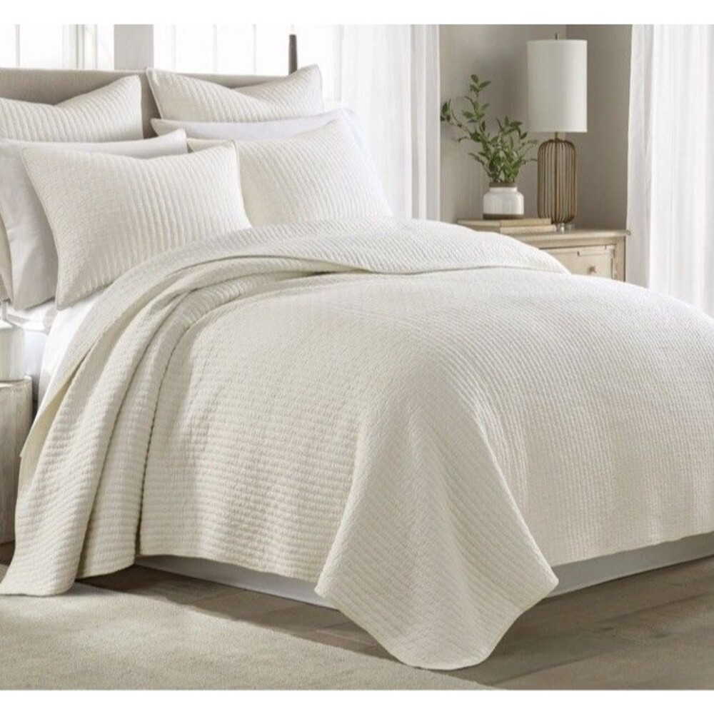 Levtex Home 3PC Full/Queen Cross Stitch Quilt Set NWT